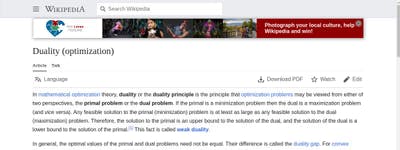 Duality (optimization) - Wikipedia